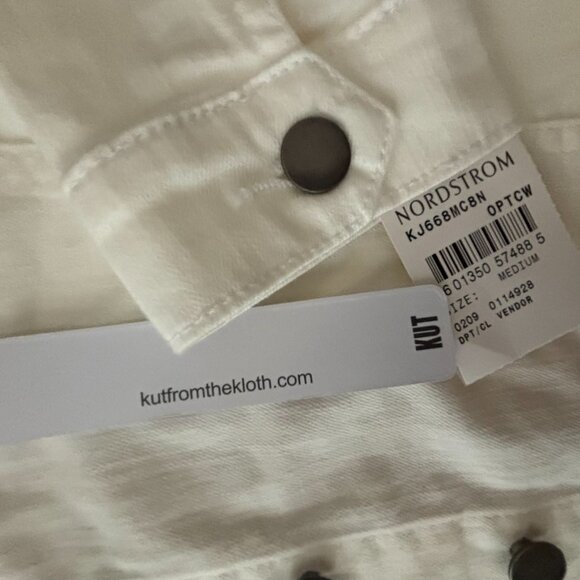 NWT KUT from the Kloth White Denim Jacket – Size M – Nordstrom Classic Style - Picture 6 of 12